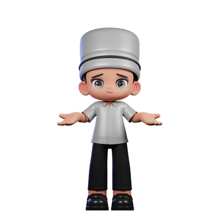 Cute Chef Doing No Idea  3D Icon