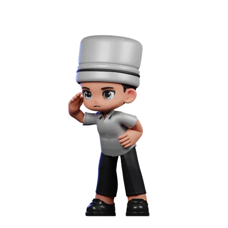 Cute Chef Giving Looking pose  3D Illustration