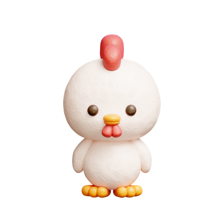 Cute Chicken Character  3D Icon