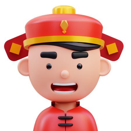 Cute Chinese Boy  3D Icon