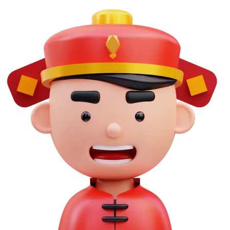 Cute Chinese Boy  3D Icon