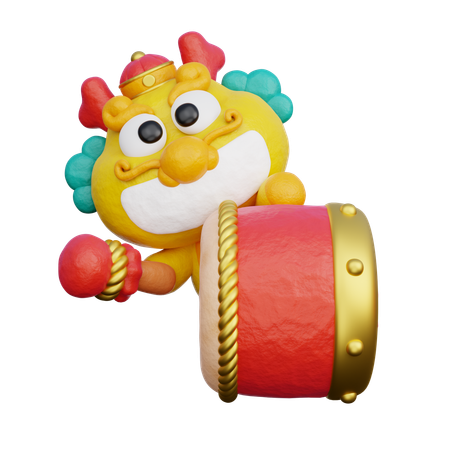 Cute Chinese Dragon  3D Icon