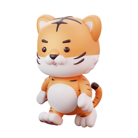 Cute Chinese Mascot Tiger  3D Illustration