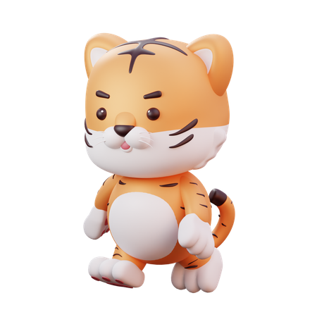 Cute Chinese Mascot Tiger 3D Illustration