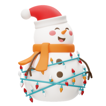 Cute Christmas Snowman Lamp  3D Icon