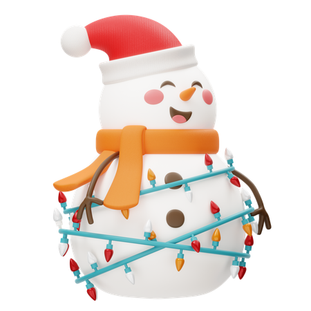 Cute Christmas Snowman Lamp  3D Icon