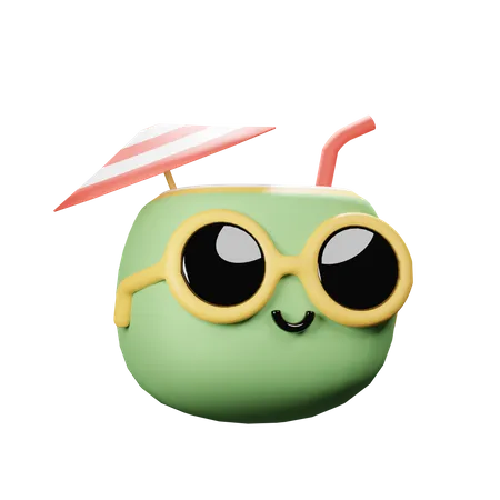 Cute Coconut Drink  3D Icon