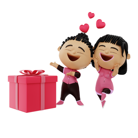 Cute Couple 3D Illustration