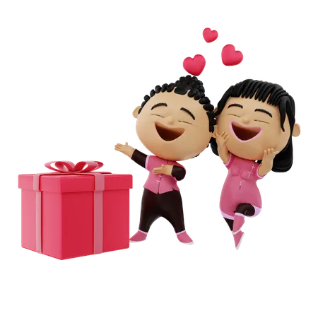 Cute Couple  3D Illustration