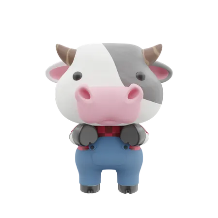 Cute Cow  3D Illustration