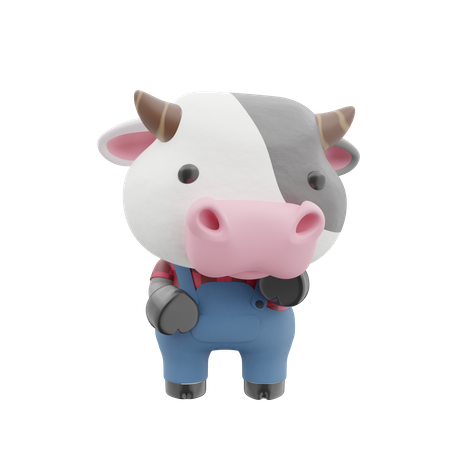 Cute Cow  3D Illustration