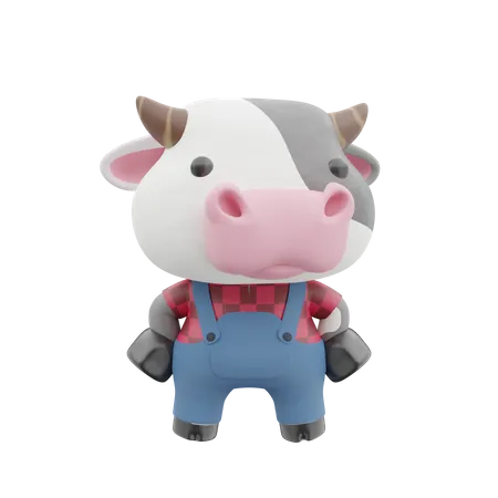 Cute Cow  3D Illustration