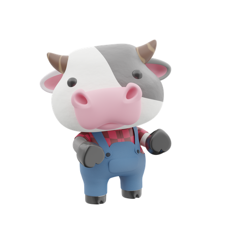 Cute Cow  3D Illustration