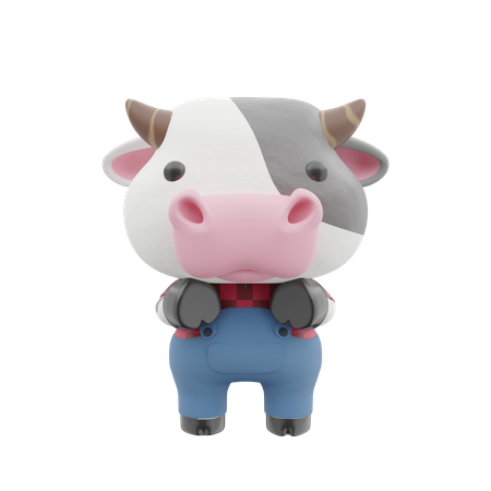 Cute Cow  3D Illustration