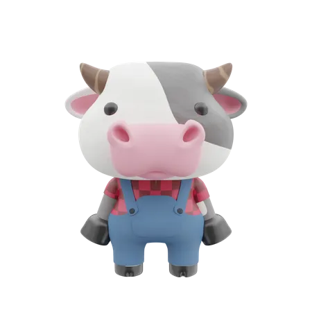 Cute Cow 3D Illustration