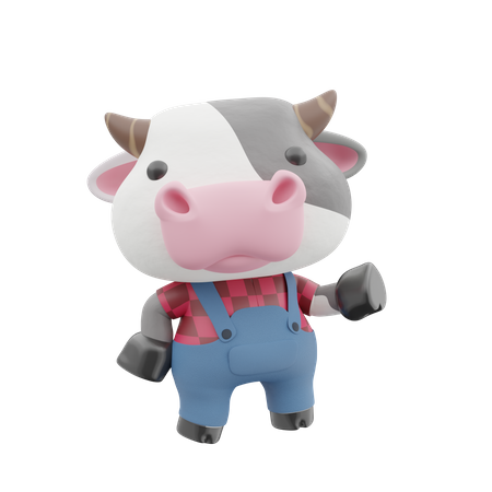 Cute Cow  3D Illustration