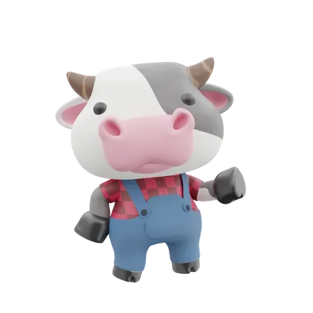 Cute Cow 3D Illustration