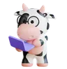 Cute Cow Bring Laptop