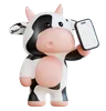 Cute Cow Bring Smartphone