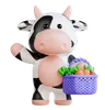 Cute Cow carrying Vegetables basket