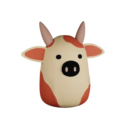 Cute cow cartoon  3D Icon