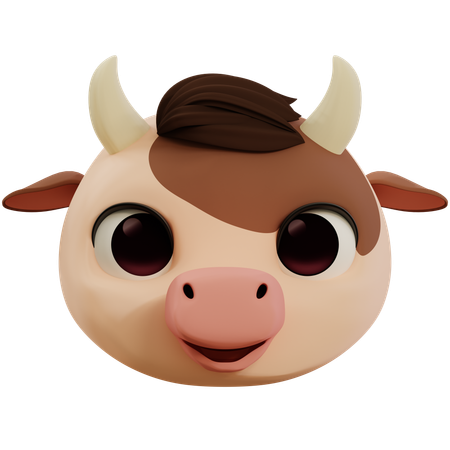 Cute Cow Emoji  3D Icon