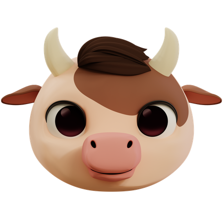 Cute Cow Emoji  3D Icon