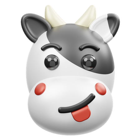 Cute Cow Face  3D Emoji