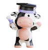 Cute Cow holding Graduation degree