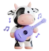 Cute Cow Playing Guitar