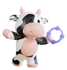 Cute Cow playing Tambourine