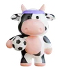 Cute Cow plying Soccer