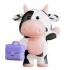 Cute Cow with Briefcase