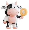 Cute Cow with Coin