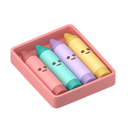 Cute Crayons  3D Icon