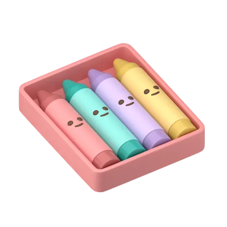 Cute Crayons  3D Icon
