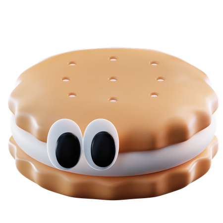 Cute Cream Biscuits  3D Icon