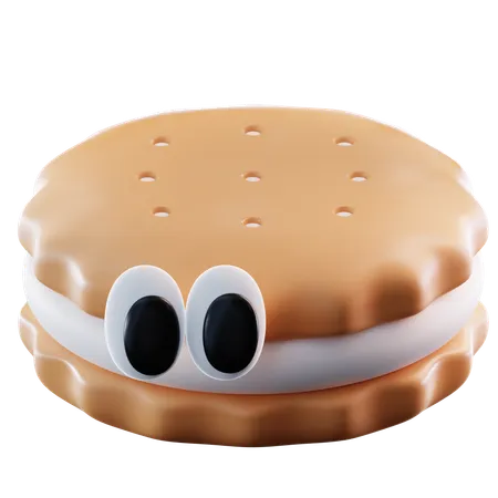 Cute Cream Biscuits  3D Icon