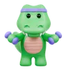 Cute Crocodile holding two dumbbells