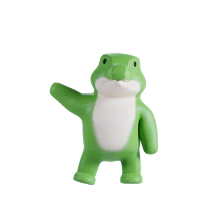 Cute Crocodile Say Hello 3D Illustration