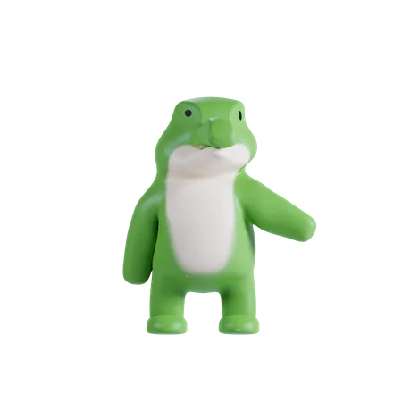 Cute Crocodile Showing Something 3D Illustration