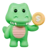 Cute Crocodile with Coin