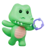 Cute Crocodile with Tambourine