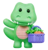 Cute Crocodile with Vegetables basket