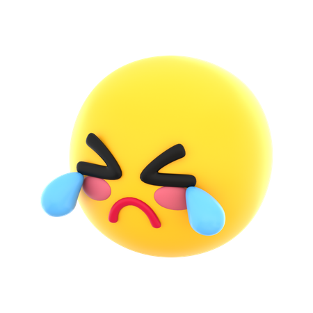 Cute Cry Emoticon  3D Icon