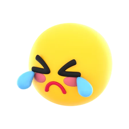 Cute Cry Emoticon  3D Icon