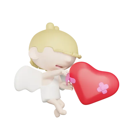 Cute Cupid Cure Love  3D Illustration