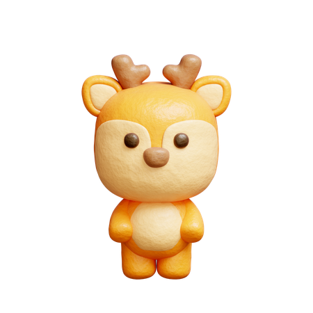 Cute Deer Character  3D Icon
