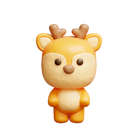 Cute Deer Character  3D Icon