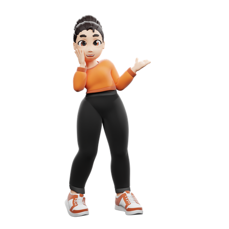 Cute Directing Pose  3D Icon